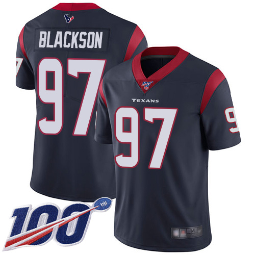 Houston Texans Limited Navy Blue Men Angelo Blackson Home Jersey NFL Football #97 100th Season Vapor Untouchable